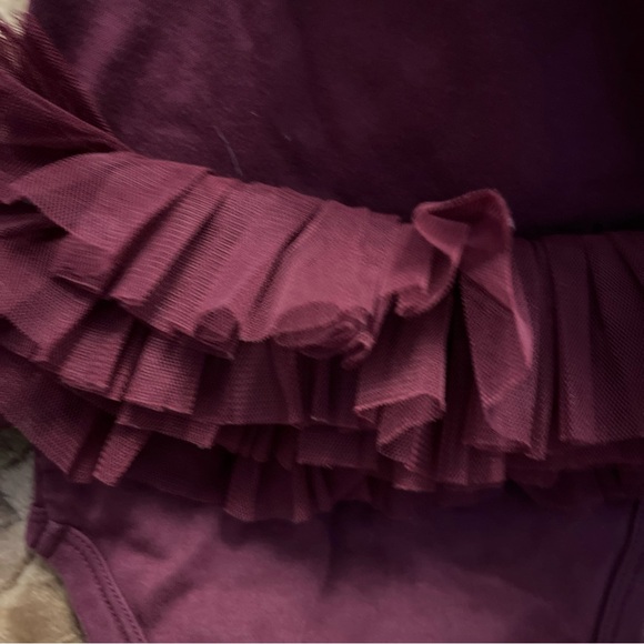 Two Feet Ahead Maroon Girls' Tutu Dress with White Logo - Picture 4 of 8